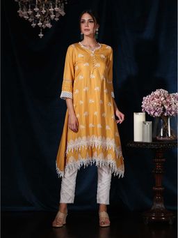 Mulmul - Cotton Embroidered Aster Kurta