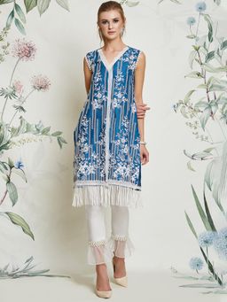 Mulmul - Pansy Blue Kurta