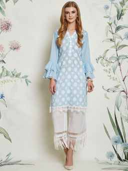 Mulmul - Daffodil Blue Kurta