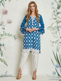 Mulmul - Daffodil Blue Kurta