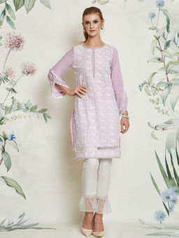 Mulmul - Basel Purple Kurta