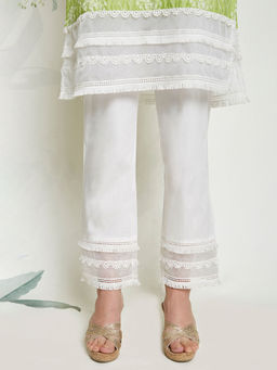 Mulmul - Multi Lace White Pants