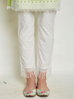 Mulmul - Fringe White Pants