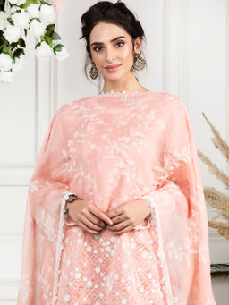 Mulmul - Emb Bel Peach Chanderi Dupatta