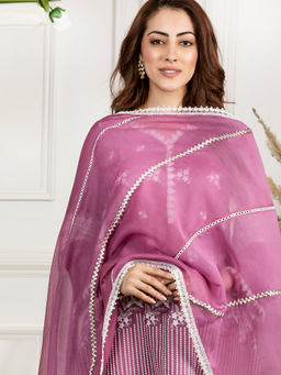 Mulmul - Chanderi Purple Gota Dupatta