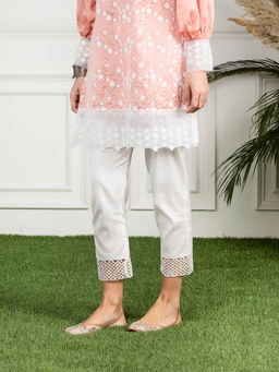 Mulmul - Fern White Silk Pant