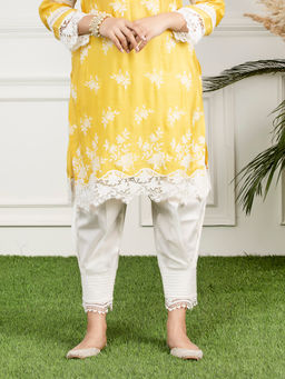 Mulmul - Front Pleat White Pant