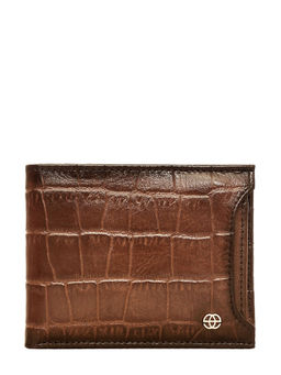 Eske - Jeff Leather Men's Two Fold Wallet Tan Printed