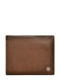 Eske - Vincent Leather Men's Two Fold Wallet Leather Wallet for Men's Perfo Tan