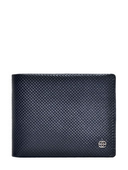 Eske - Vincent Leather Men's Two Fold Wallet Navy Blue Perfo