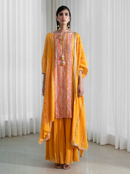 MANDIRA WIRK - Mustard Kurta (Set of 2)