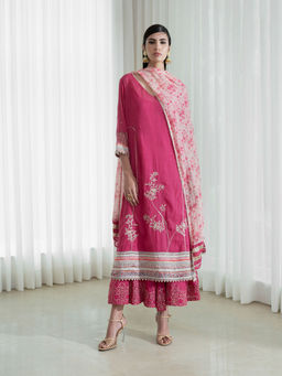 MANDIRA WIRK - Pink Kurta (Set of 3)