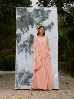 MANDIRA WIRK - Embroidered Layered Kaftan Dress