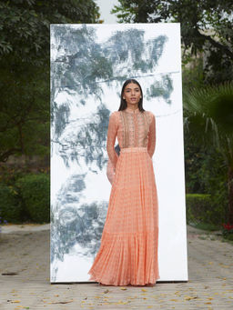 MANDIRA WIRK - Embroidered And Printed Tier Dress