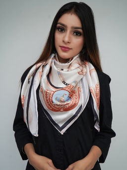 Mizash - Silk Satin, Printed Soft Scarf