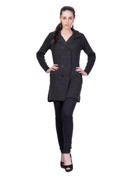 Buy Montrex Black Solid Collar Neck 