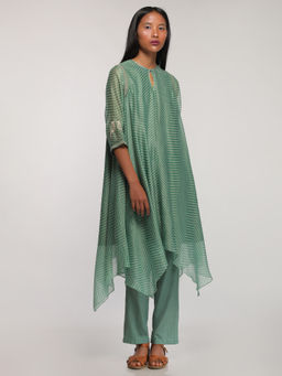 Myoho - Green Chevron Circular Kurta