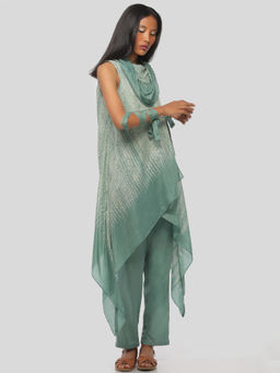 Myoho - Green Shibori Bias Kurta