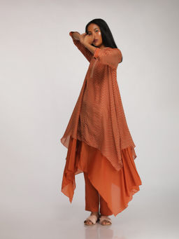 Myoho - Rust Chevron Double Layer Kurta