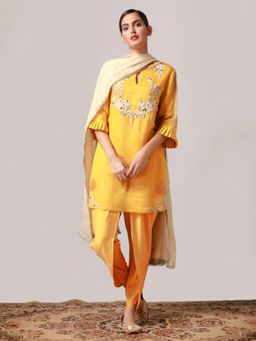 Myoho - Marigold Benarasi Buti Embroidered Kurta