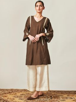 Myoho - Brown Cotton Khadi Kurta