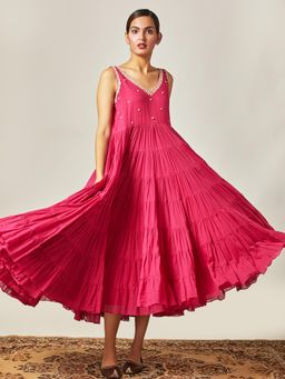 Myoho - Fuchsia Embroidered Dress