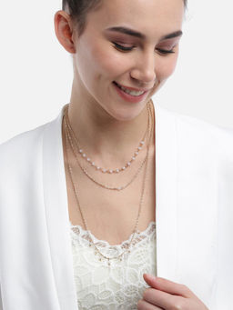 Blueberry - Gold Plated Chain Layered Necklace