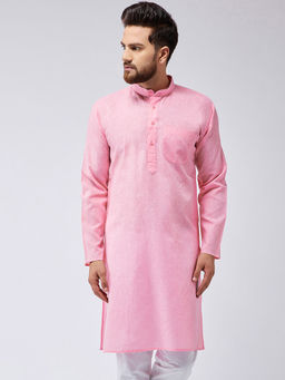 SOJANYA - Cotton Blend Pink Only Long Kurta