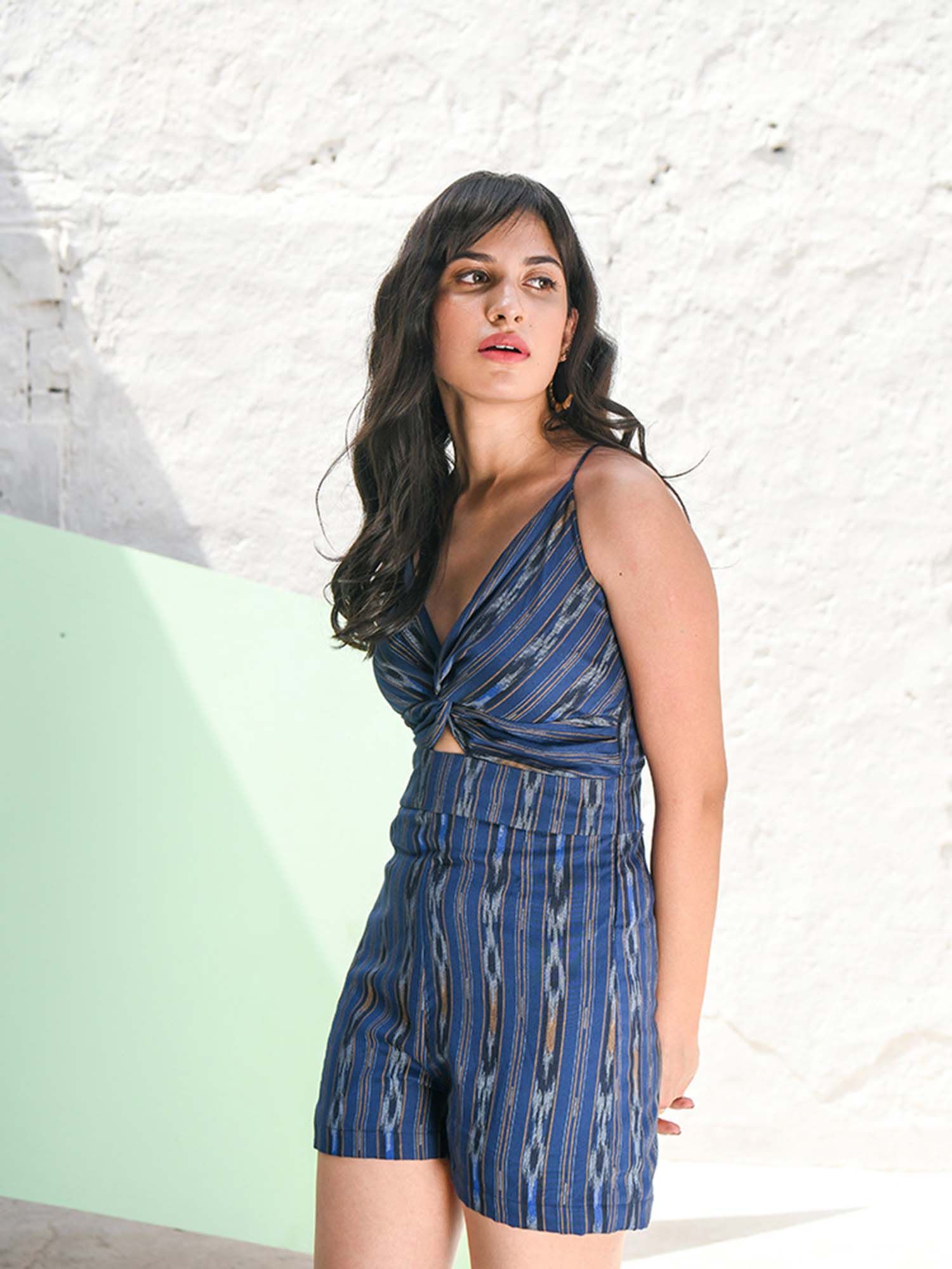 Buy AlterEGO Front Cutout Blue Ikat 