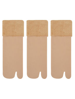 NEXT2SKIN - N2S NEXT2SKIN Women Nylon Fur Thumb Winter Socks - Pack Of 3 Pairs - Beige (Free Size)