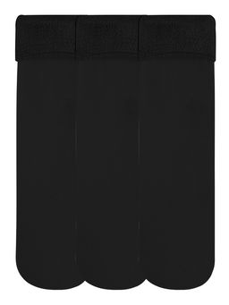 NEXT2SKIN - N2S NEXT2SKIN Women Nylon Fur Winter Socks - Pack Of 3 Pairs - Black (Free Size)