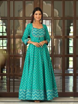 Gillori - Gold Print Kalidar Dress