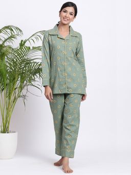 Gillori - Citrus Zest Comfort Shirt And Pajama (Set of 2) - Green