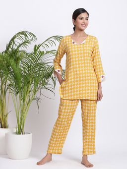 Gillori - Honey Dew Jammies Shirt And Pajama (Set of 2) - Mustard