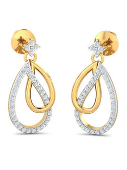 KuberBox - 14K Overlap Tirage Drop Earrings for Women and Girls