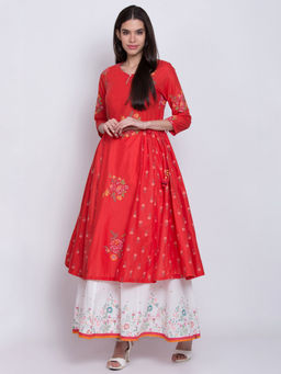 Biba - Red Floral Kurta