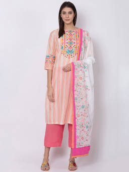 Biba - White Floral Dupatta