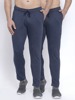 NEUDIS - Cotton Solid Regular Fit Joggers Track Pant Dark Navy (Pack of 2)