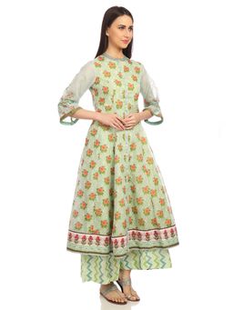 Biba - Green Printed Kurta