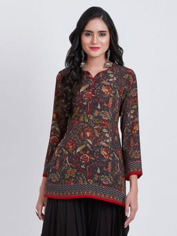 Biba - Black Floral Short Tunic
