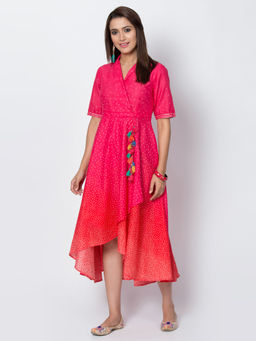 Biba - Pink Polka Dots Midi Dress