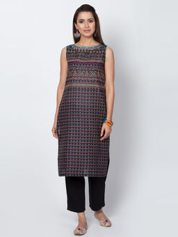 Biba - Black Printed Kurta