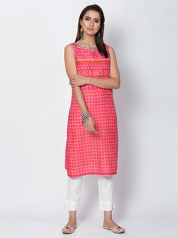 Biba - Pink Printed Kurta
