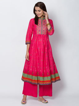 Biba - Pink Printed Kurta