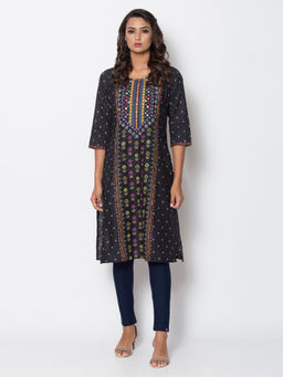 Biba - Black Printed Kurta