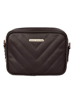 Bagsy Malone - Vegan Leather Textured Sling Bag - Brown