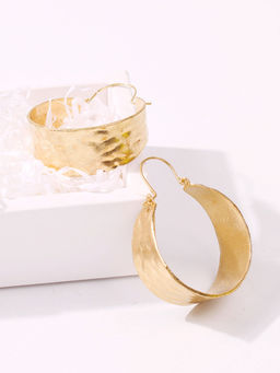 Joker and Witch - Hammered Gold Bold Hoops
