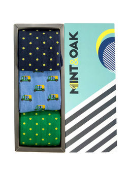 Mint & Oak - The Auto Calf Length Socks for Men - Combo (Pack of 3)