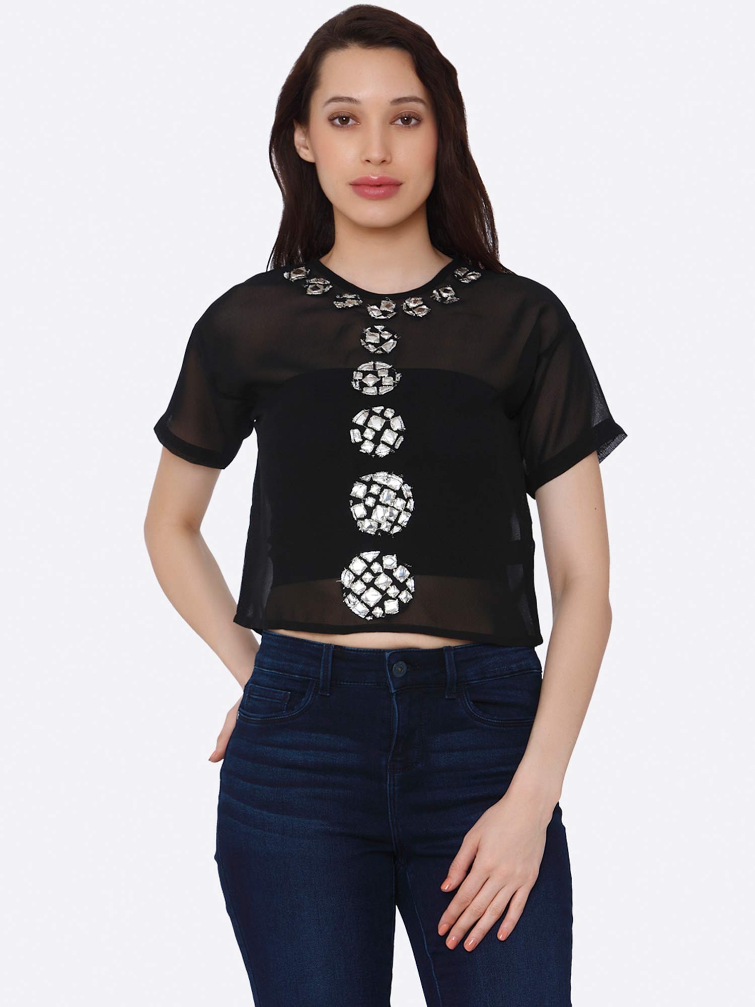 Aaliya Black Mirror-Work Detailing Top 