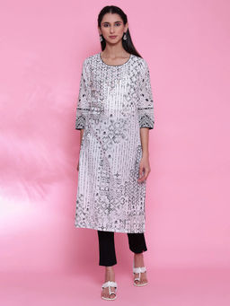 Biba - Natural Printed Kurta